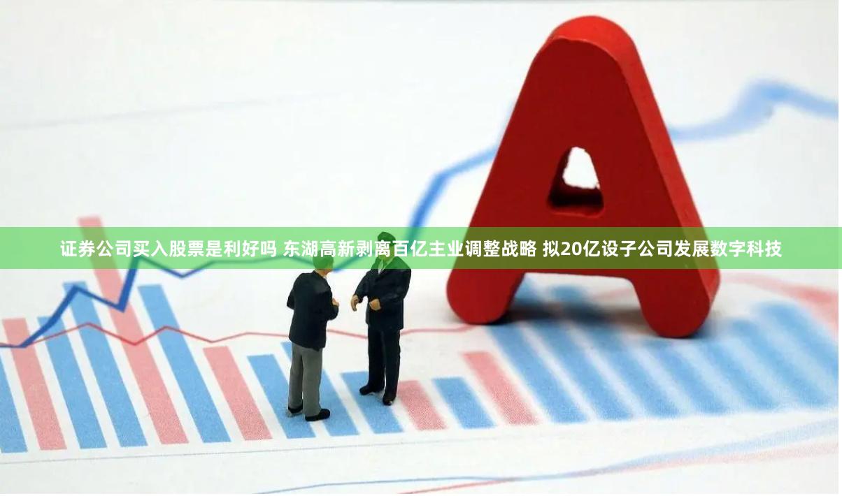 证券公司买入股票是利好吗 东湖高新剥离百亿主业调整战略 拟20亿设子公司发展数字科技
