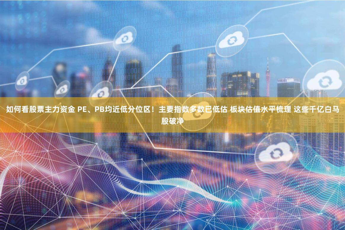 如何看股票主力资金 PE、PB均近低分位区！主要指数多数已低估 板块估值水平梳理 这些千亿白马股破净