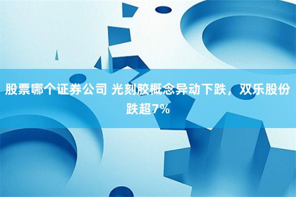 股票哪个证券公司 光刻胶概念异动下跌，双乐股份跌超7%